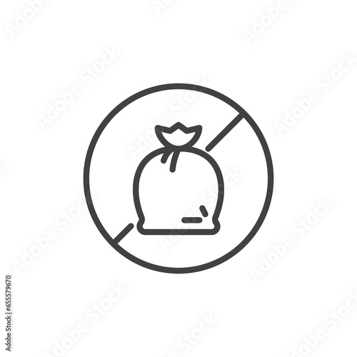 No Dumping line icon.