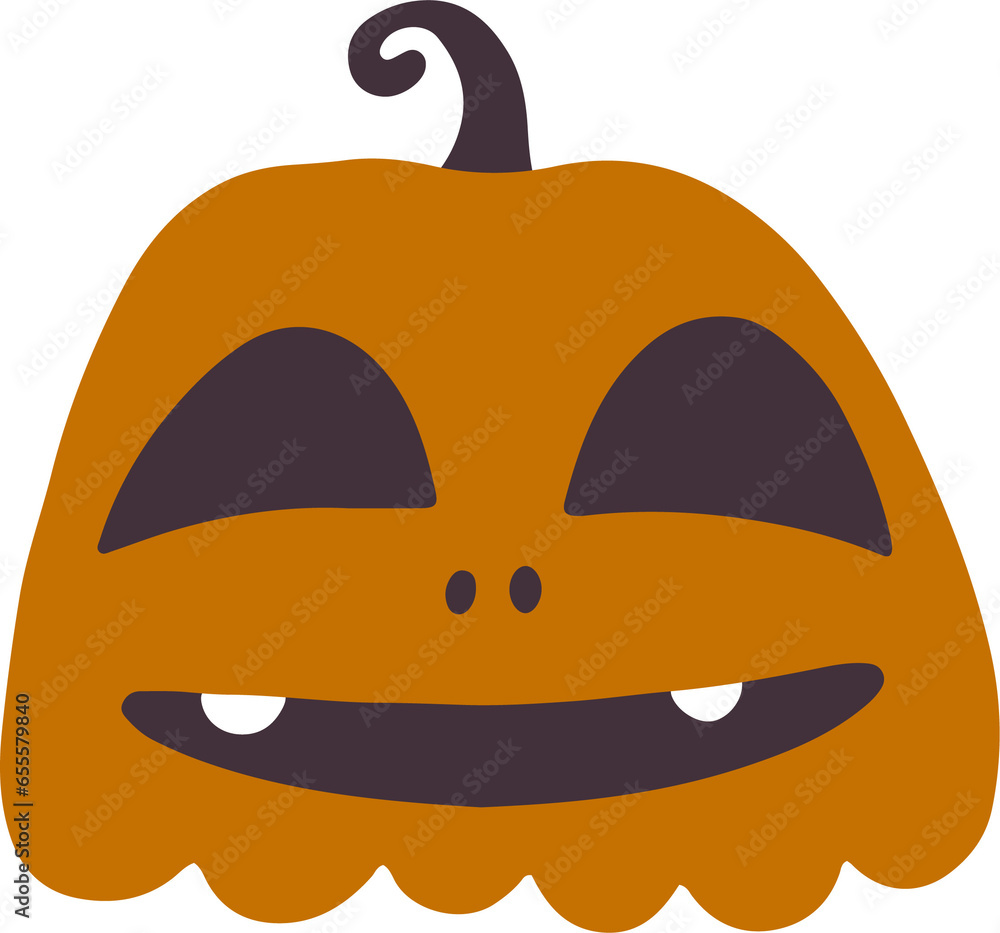 Obraz premium Cute pumpkin vector flat illustration