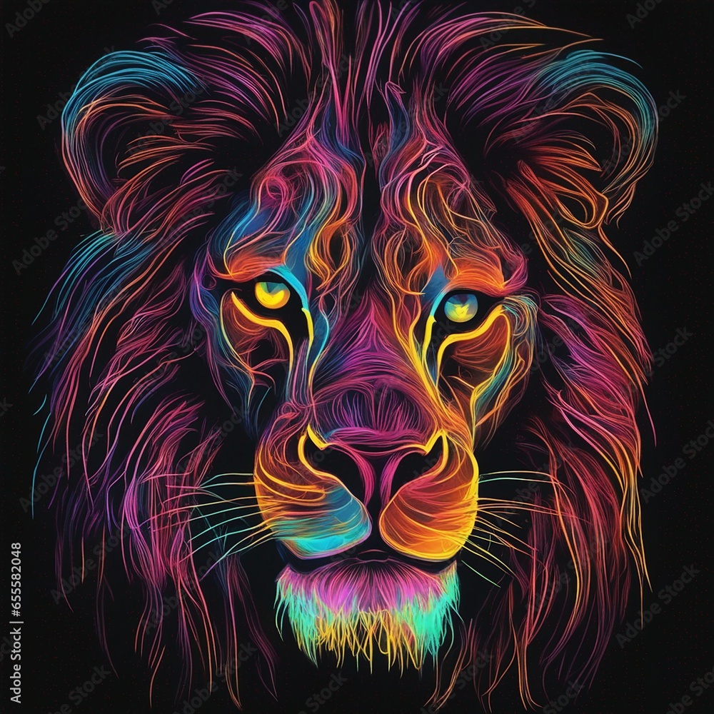 portrait of a lion illustration