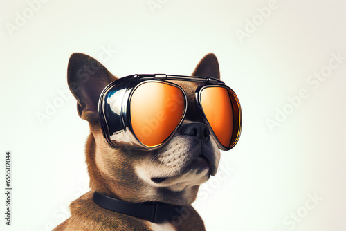 dog with sunglasses modern futuristic shades sci-fi