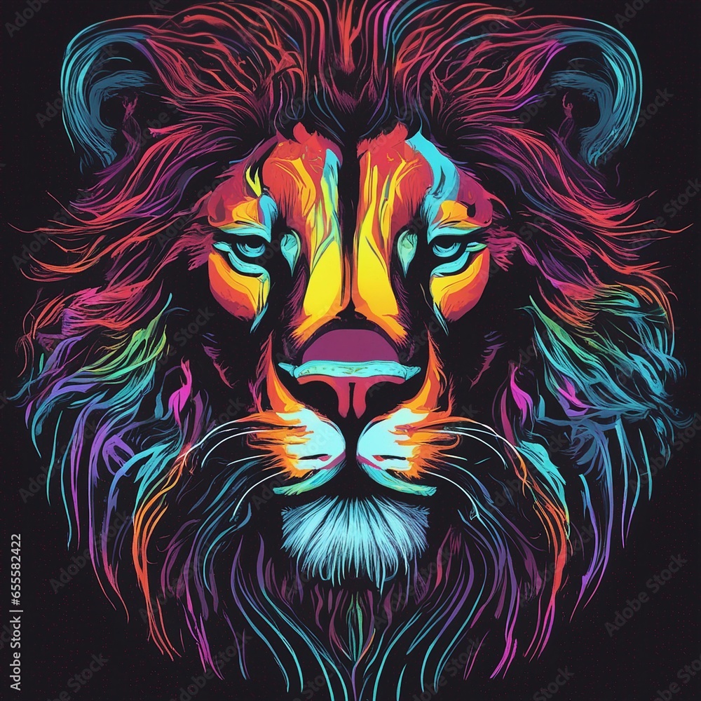 portrait of a lion illustration