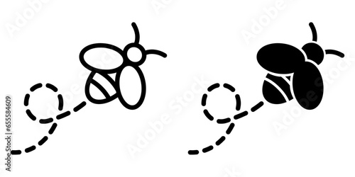 ofvs474 OutlineFilledVectorSign ofvs - flying bee vector icon . honey bee sign . isolated transparent . black outline and filled version . AI 10 / EPS 10 / PNG . g11817