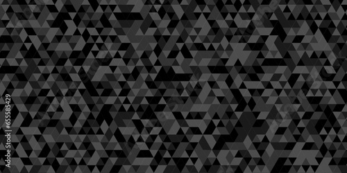 Abstract seamless geometric dark black pattern background. square backdrop lines geometric print wallpaper composed of triangles. Black triangle tiles pattern mosaic background.