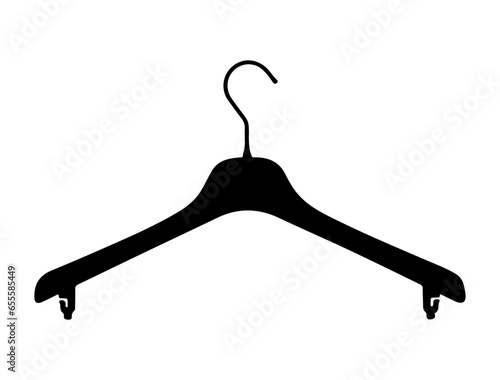 Clothing hanger silhouette vector art white background