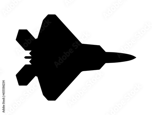 Fighter jet silhouette vector art white background