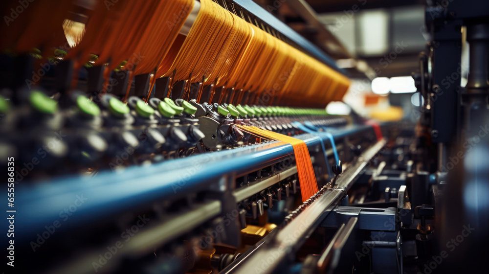 Close-up Within the textile manufacturing industry Close-up Within the textile manufacturing industry