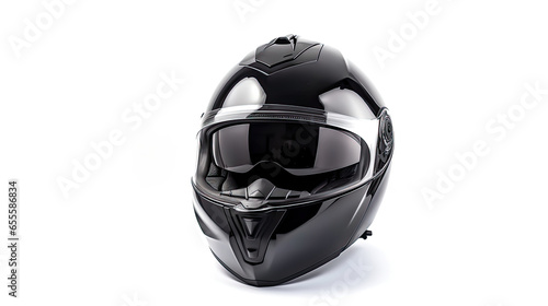 Motorcycle helmet over isolate on white background. Generative Ai