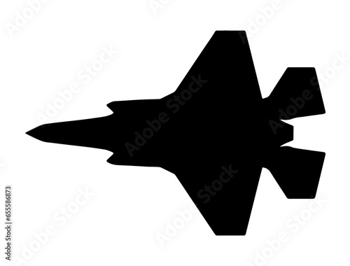 Fighter jet silhouette vector art white background