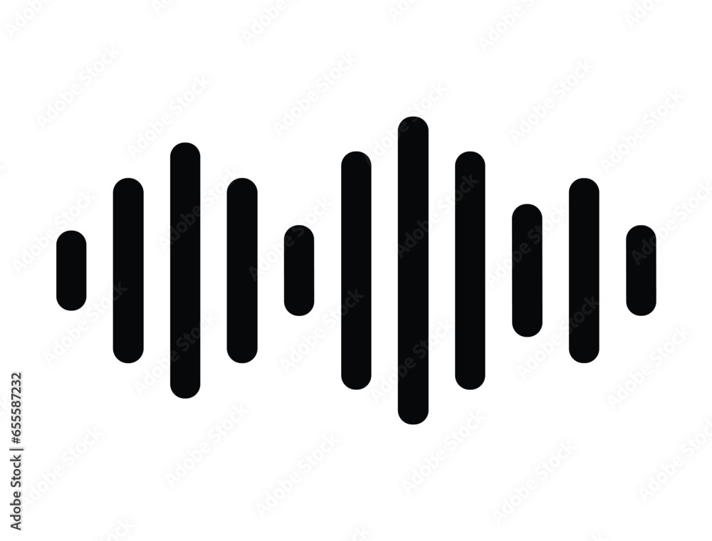 Sound wave silhouette vector art white background Sound wave silhouette vector art white background