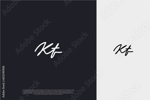 Initial Letter KT Logo signature style monogram typography for business name. Vector logo inspiration
 photo