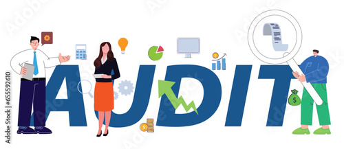 Audit accounting financial investigation internal audit auditor examination big text