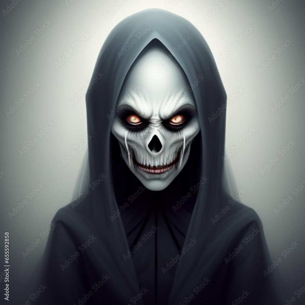 Atmospheric portrait of a sinister scary ghostly apparition. Generative AI Atmospheric portrait of a sinister scary ghostly apparition. Generative AI