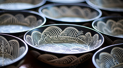 スグラフィトの装飾のある陶器 photo