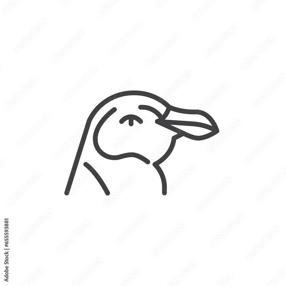 Penguin head line icon Penguin head line icon