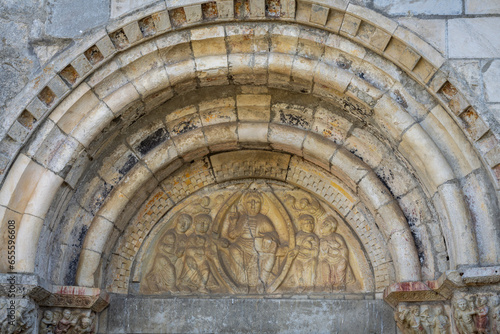 Fotomurale tympanum with effigy of Christ in Majesty in his mandorla and the four evangelis