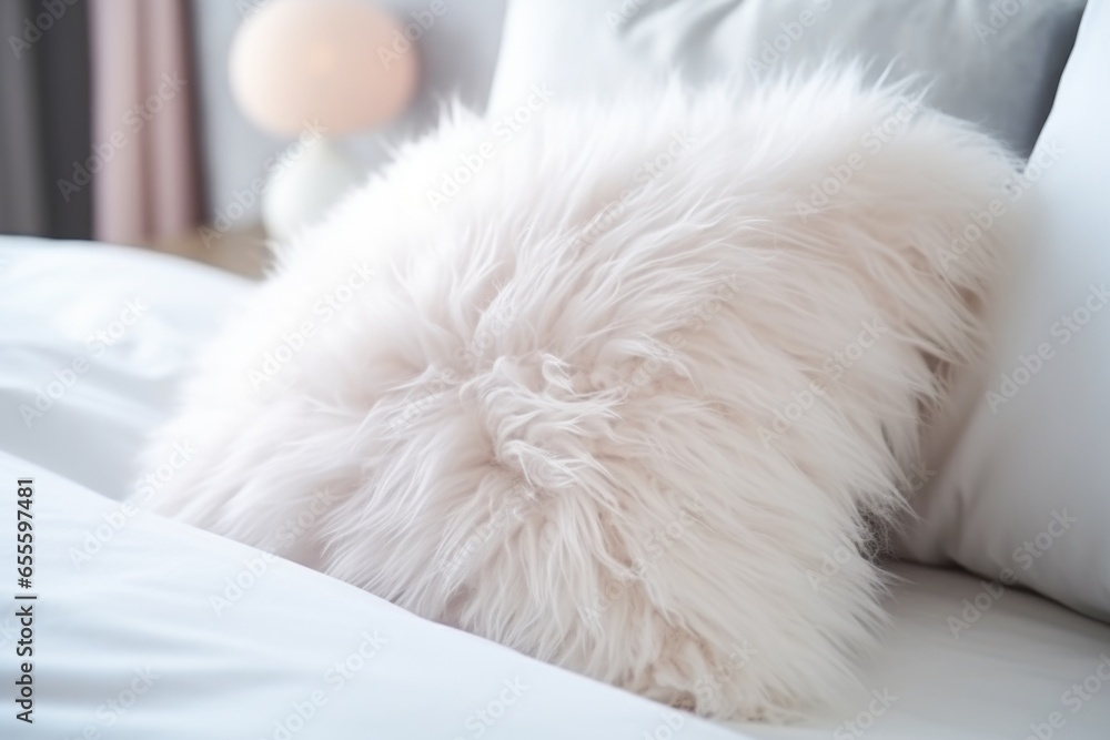a soft, fluffy pillow on a clean bed