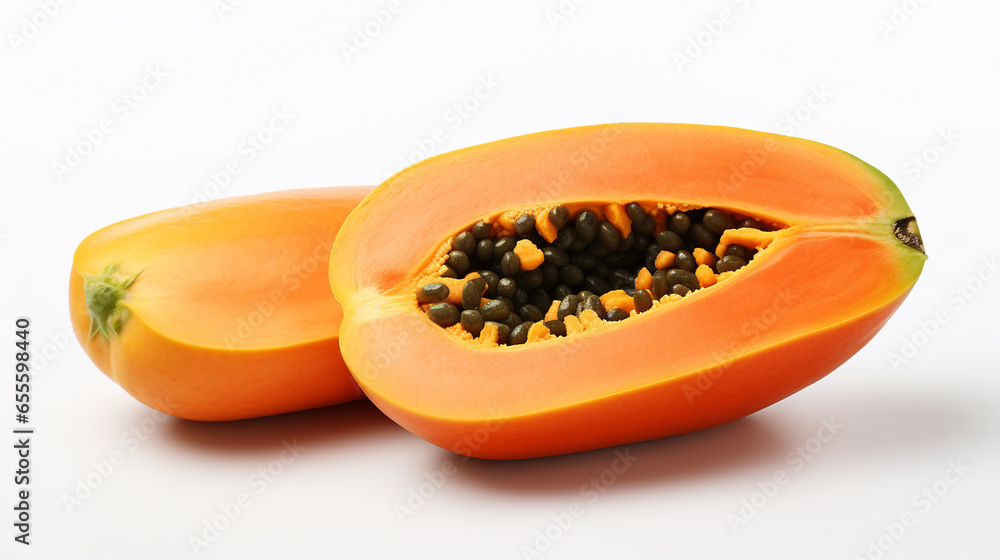 Papaya on a neutral background. Papaya on a neutral background.