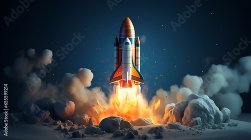 startup success rocket launch scaling growth photo