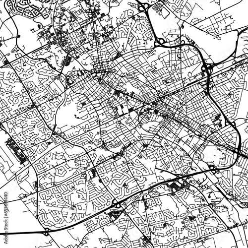 Square (1:1 aspect ratio) Vector city map of  Kitchener Ontario in Canada on a white background.