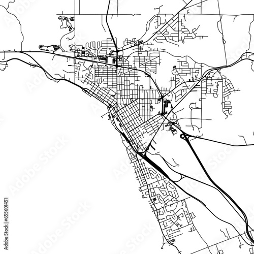 Square (1:1 aspect ratio) Vector city map of  North Bay Ontario in Canada on a white background.