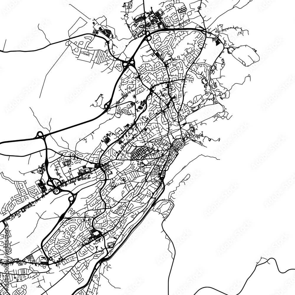 Square (1:1 aspect ratio) Vector city map of St. John's Newfoundland ...