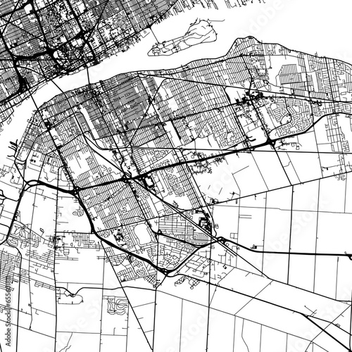 Obraz na płótnie Square (1:1 aspect ratio) Vector city map of  Windsor Ontario in Canada on a white background