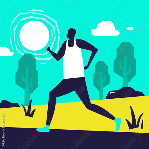 jogging in the park