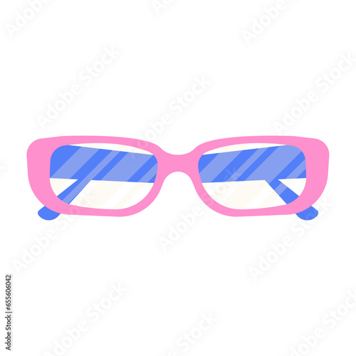 Stylish glasses for vision on a white background