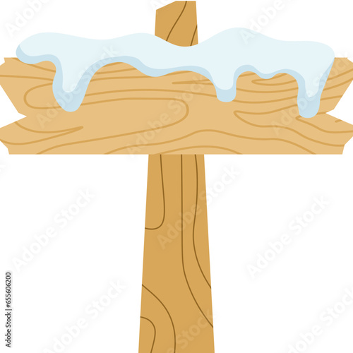 Wooden Sign with Snow Caps