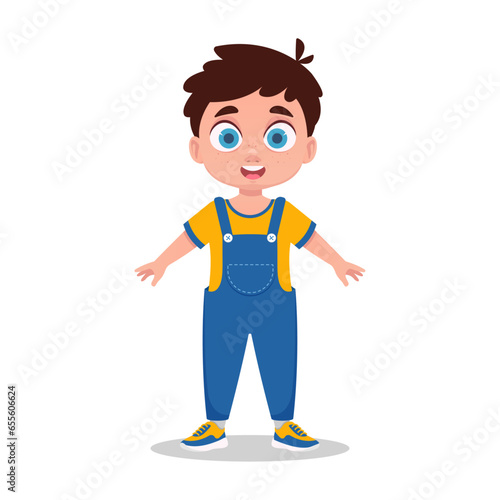 Vector drawing of a boy auto mechanic