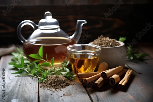 teapot and herbal tea ingredients associated with sleep quality