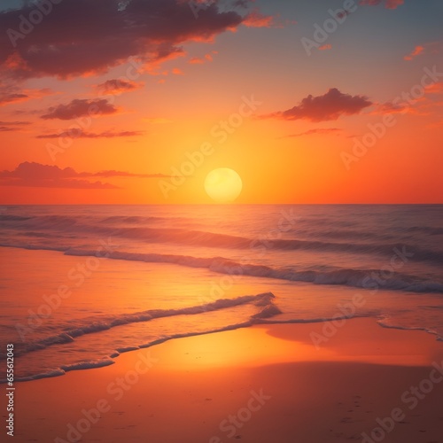 The beach with sunset in the end © Amlumoss