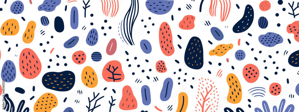 Floral abstract seamless pattern. Good for fashion fabrics, children’s clothing, T-shirts, postcards, email header, wallpaper, banner, events, covers, advertising, and more. Floral abstract seamless pattern. Good for fashion fabrics, children’s clothing, T-shirts, postcards, email header, wallpaper, banner, events, covers, advertising, and more.