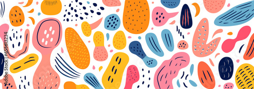 Floral abstract seamless pattern. Good for fashion fabrics, children’s clothing, T-shirts, postcards, email header, wallpaper, banner, events, covers, advertising, and more.