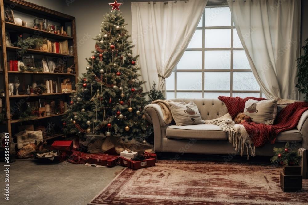 a living room space prepped for christmas tree setup a living room space prepped for christmas tree setup