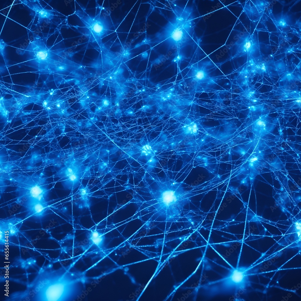 A complex web of blue server hubs background A complex web of blue server hubs background