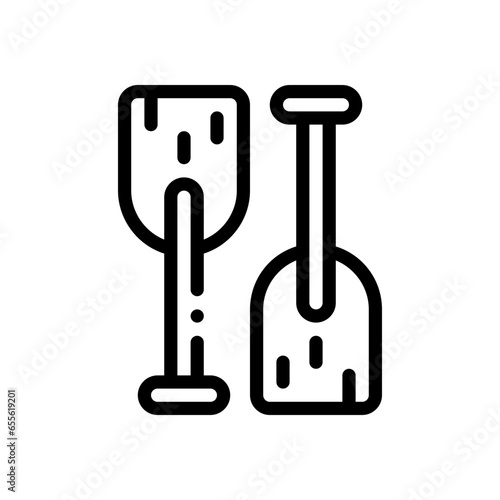 oars line icon