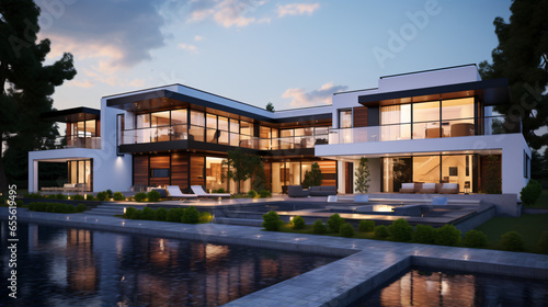 Premium Modern house exterior for real estate business