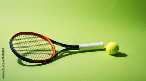 Tennis Ball and Racket with room for copy space © Salman