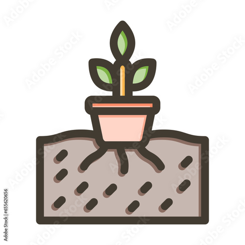 Hydroponics Vector Thick Line Filled Colors Icon Design