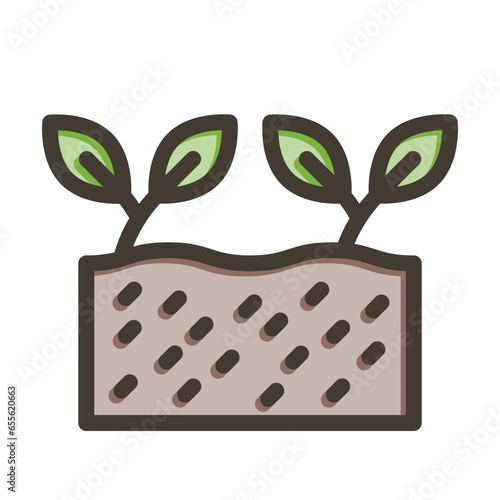Soil Vector Thick Line Filled Colors Icon Design