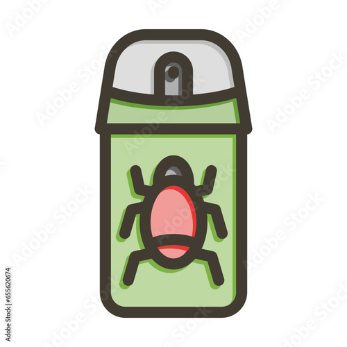Bug Spray Vector Thick Line Filled Colors Icon Design