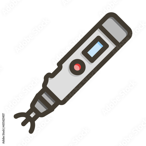 Tonometer Vector Thick Line Filled Colors Icon Design