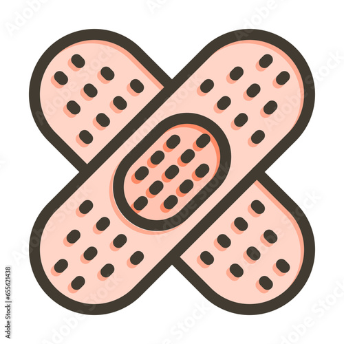 Wound Care Vector Thick Line Filled Colors Icon Design