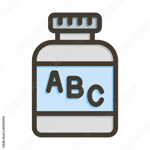 Multivitamin Vector Thick Line Filled Colors Icon Design