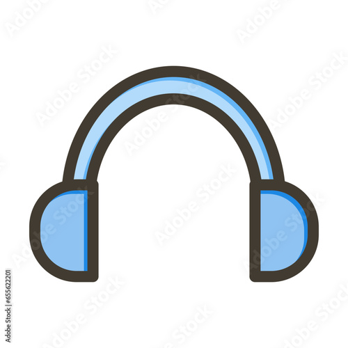 Earmuffs Vector Thick Line Filled Colors Icon Design