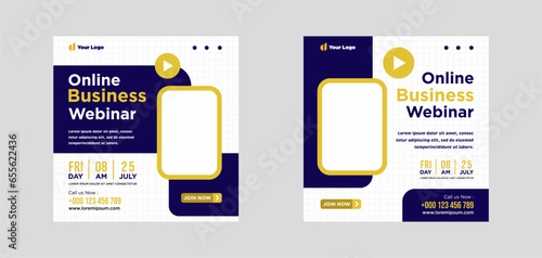Digital marketing live webinar and corporate social media or template banner