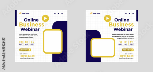 Digital marketing live webinar and corporate social media or template banner