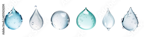 Bundle of water drops. Set isolated on transparent white background