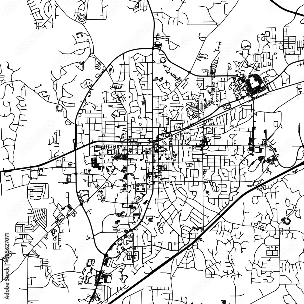 11 square aspect ratio vector road map of the city of Auburn Alabama